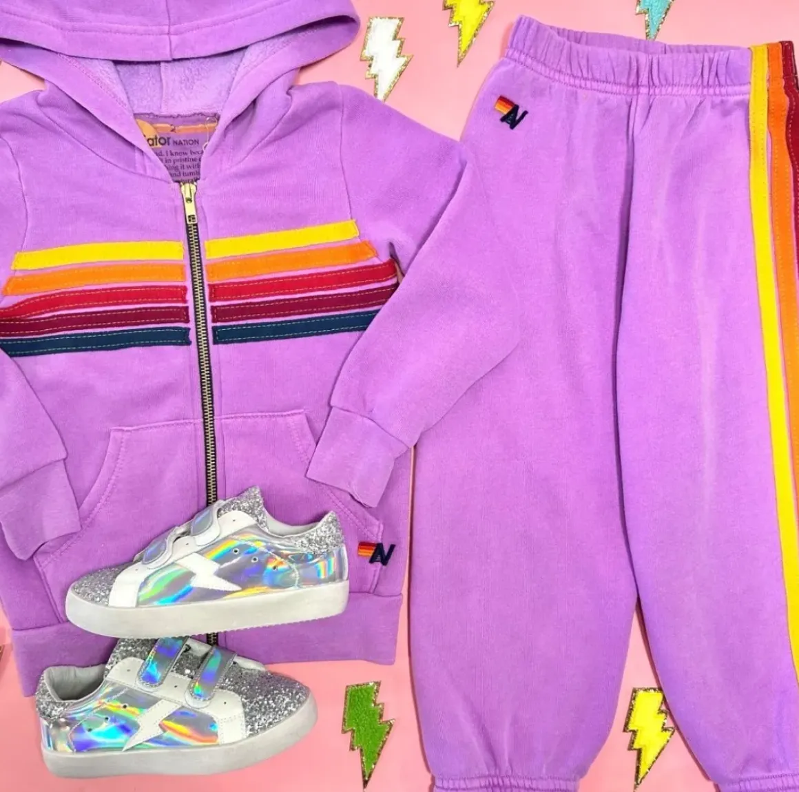 5 STRIPE ZIP UP HOODIE