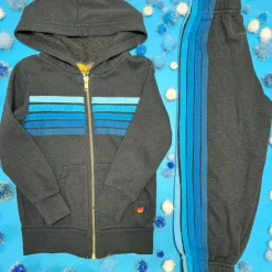 5 STRIPE ZIP UP HOODIE