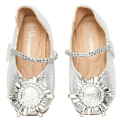 ALAIA ROUND CRYSTAL METALLIC SHOES