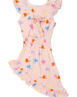 ALIA PAINT SPLATTER ASYMMETRICAL DRESS