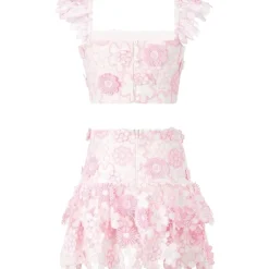 AMARA EMBROIDERED TOP AND SKIRT SET