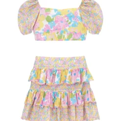 AMELIA PUFF SLEEVE TOP AND SKIRT SET
