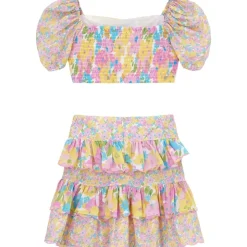 AMELIA PUFF SLEEVE TOP AND SKIRT SET