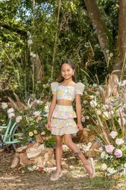 AMELIA PUFF SLEEVE TOP AND SKIRT SET