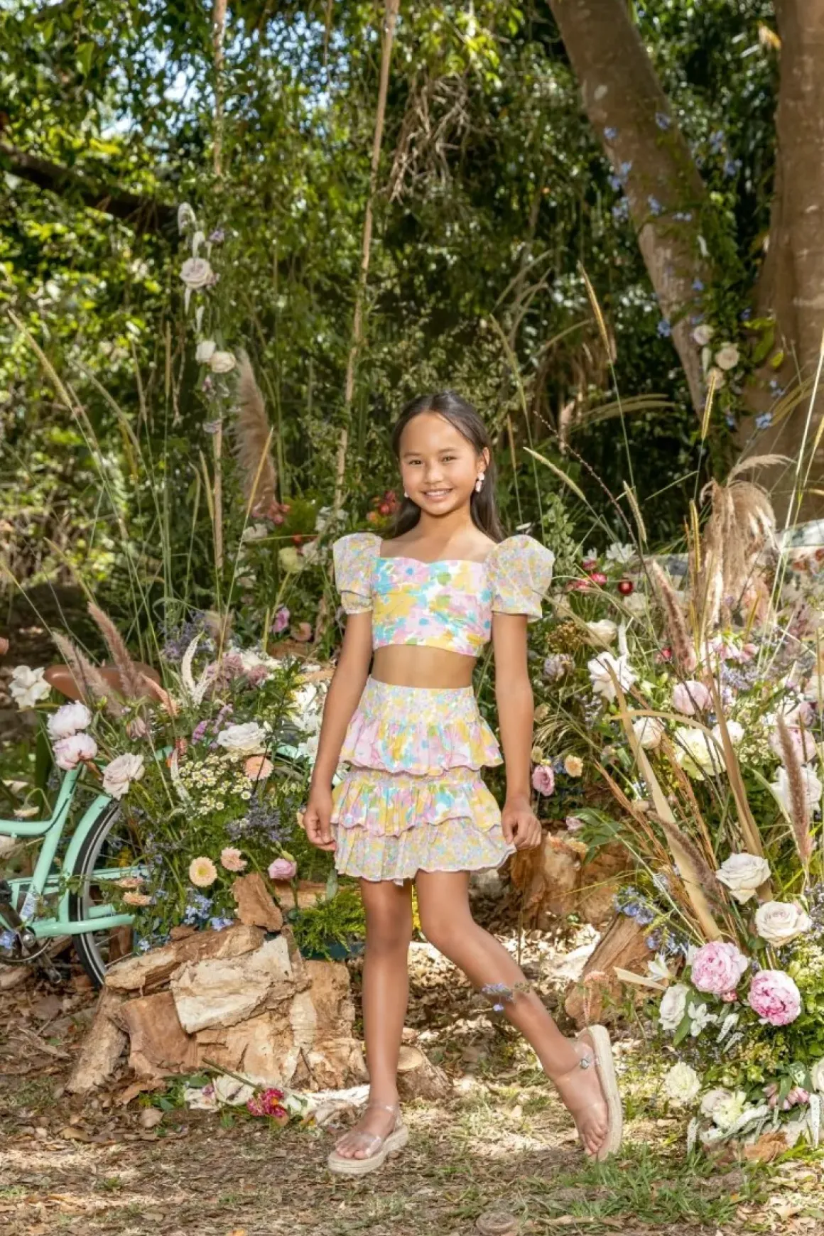 AMELIA PUFF SLEEVE TOP AND SKIRT SET