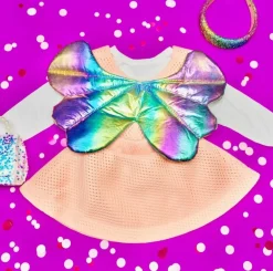 ANGEL GIRL RAINBOW WINGS DRESS W/ REMOVABLE STRAPS