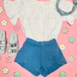 ASYA SCALLOPED SHORTS