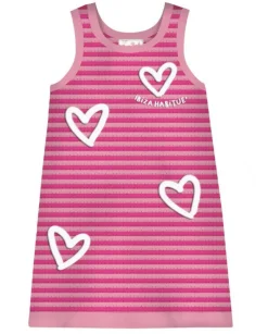 AUDIE CROCHET STRIPE HEART DRESS (PREORDER)