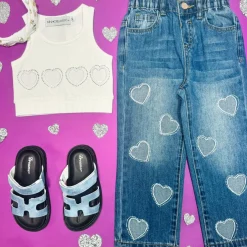 AYA CRYSTAL HEARTS CROP TOP