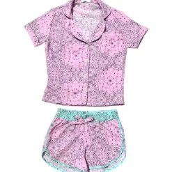 BANDANA BUTTON DOWN TOP AND SHORTS SET/ COVERUP