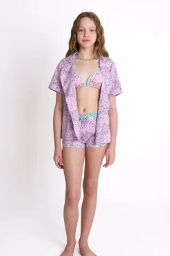 BANDANA BUTTON DOWN TOP AND SHORTS SET/ COVERUP
