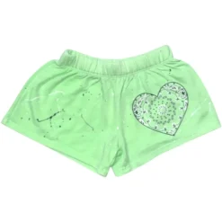 BANDANA HEART PAINT SPLATTER SHORTS