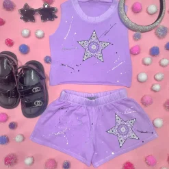 BANDANA STAR PAINT SPLATTER SHORTS