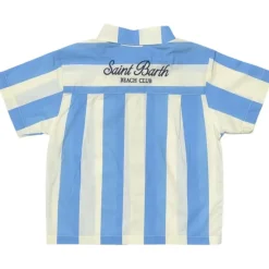 BEACH STRIPE BUTTON DOWN TOP