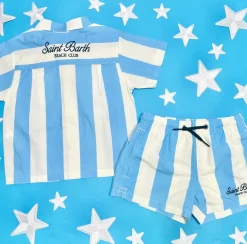 BEACH STRIPE SWIM TRUNKS