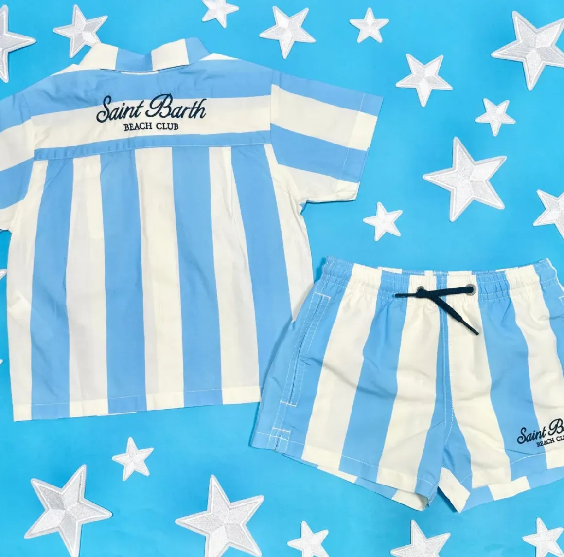 BEACH STRIPE SWIM TRUNKS