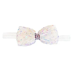BEADED BOW ELASTIC HEADBAND