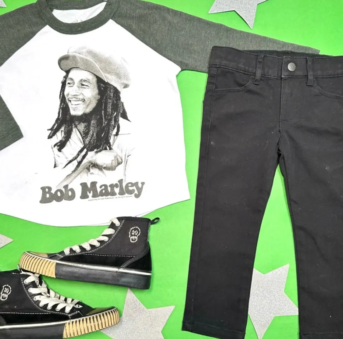 BOB MARLEY RAGLAN LONG SLEEVE TSHIRT