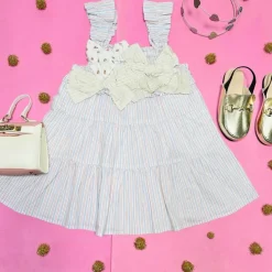 BONNIE BOWTIE PATCHWORK DRESS