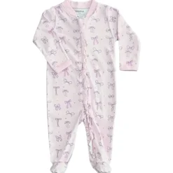 BOWS RUFFLE ZIP FOOTIE