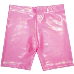 BUBBLEGUM METALLIC BIKER SHORTS