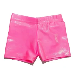 BUBBLEGUM METALLIC BIKER SHORTS