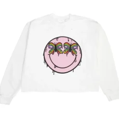 BUTTERFLY EYES CROP SWEATSHIRT