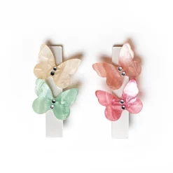 BUTTERFLY PEARLIZED ALLIGATOR CLIPS