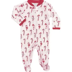 CANDY CANES ZIP FOOTIE