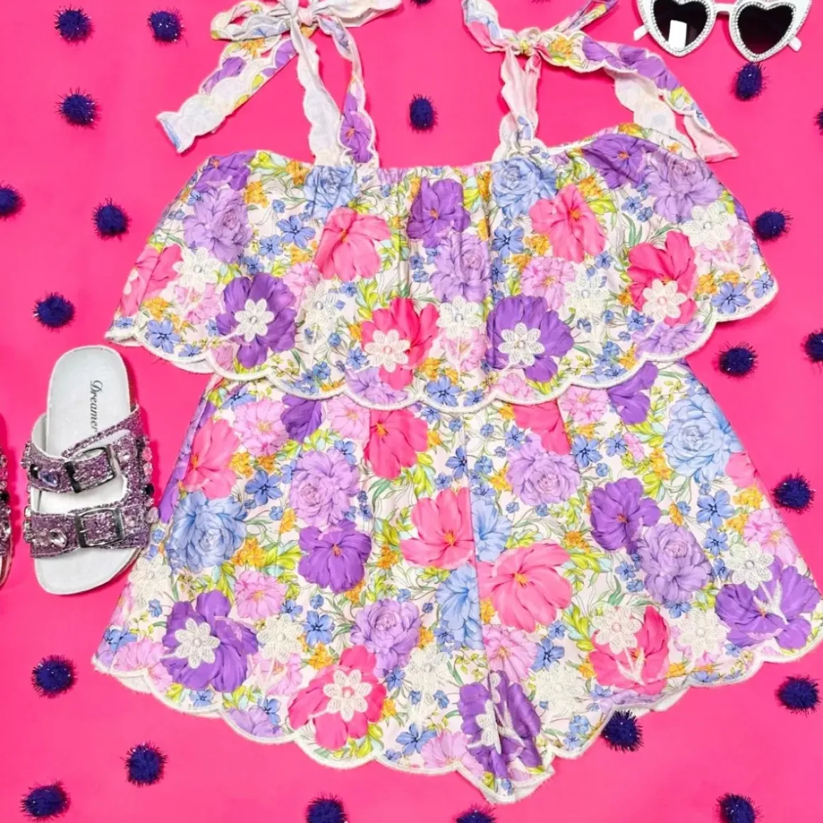 CHARLOTTE EMBROIDERED ROMPER