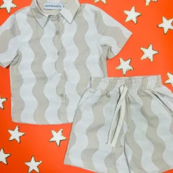 CHASE WAVEY LINEN BUTTON DOWN AND SHORTS SET