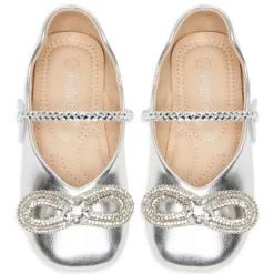 CHLOE METALLIC MACH CRYSTAL BOW SHOES