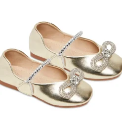 CHLOE METALLIC MACH CRYSTAL BOW SHOES