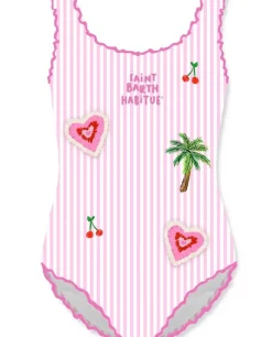 CLIO STRIPES PATCHES ONE PIECE SWIMSUIT