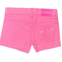 COLORED DENIM SHORT W/ SEQUIN POCKETS