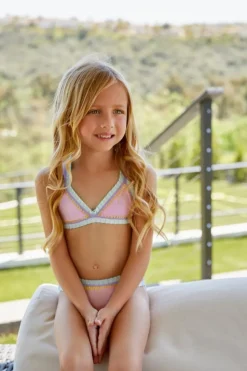 COTTON CANDY RAINBOW EMBROIDERED TWO PIECE BIKINI