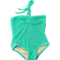 CRINKLE HALTER ONE PIECE SWIMSUIT