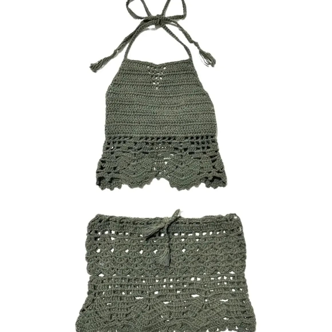 CROCHET HALTER TOP AND SKIRT SET