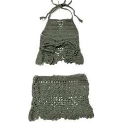 CROCHET HALTER TOP AND SKIRT SET