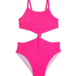 CUTOUT RIBBED ONE PIECE SWIMSUIT