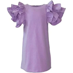 DENIM RUFFLE DRESS