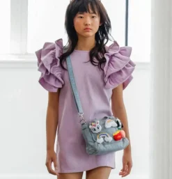 DENIM RUFFLE DRESS