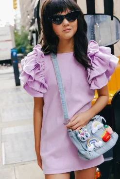 DENIM RUFFLE DRESS