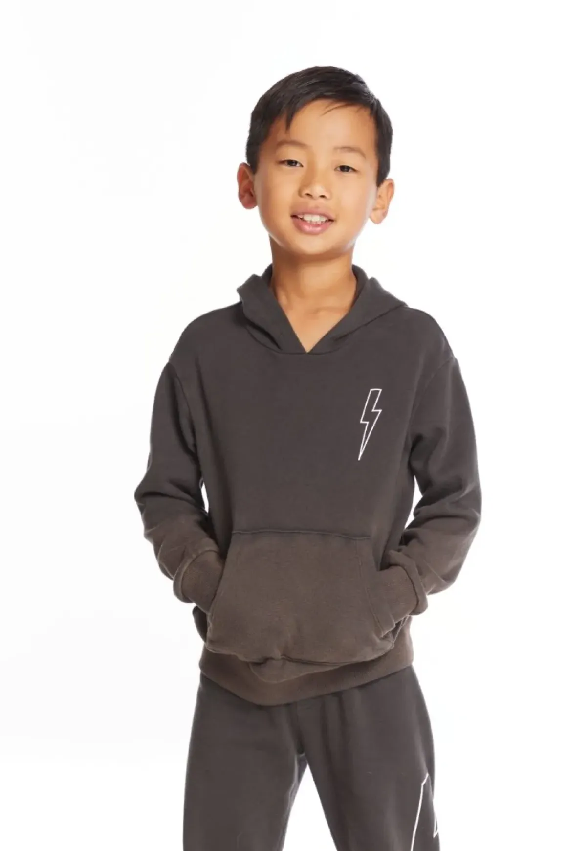 DISTRESSED LIGHTNING BOLT HOODIE