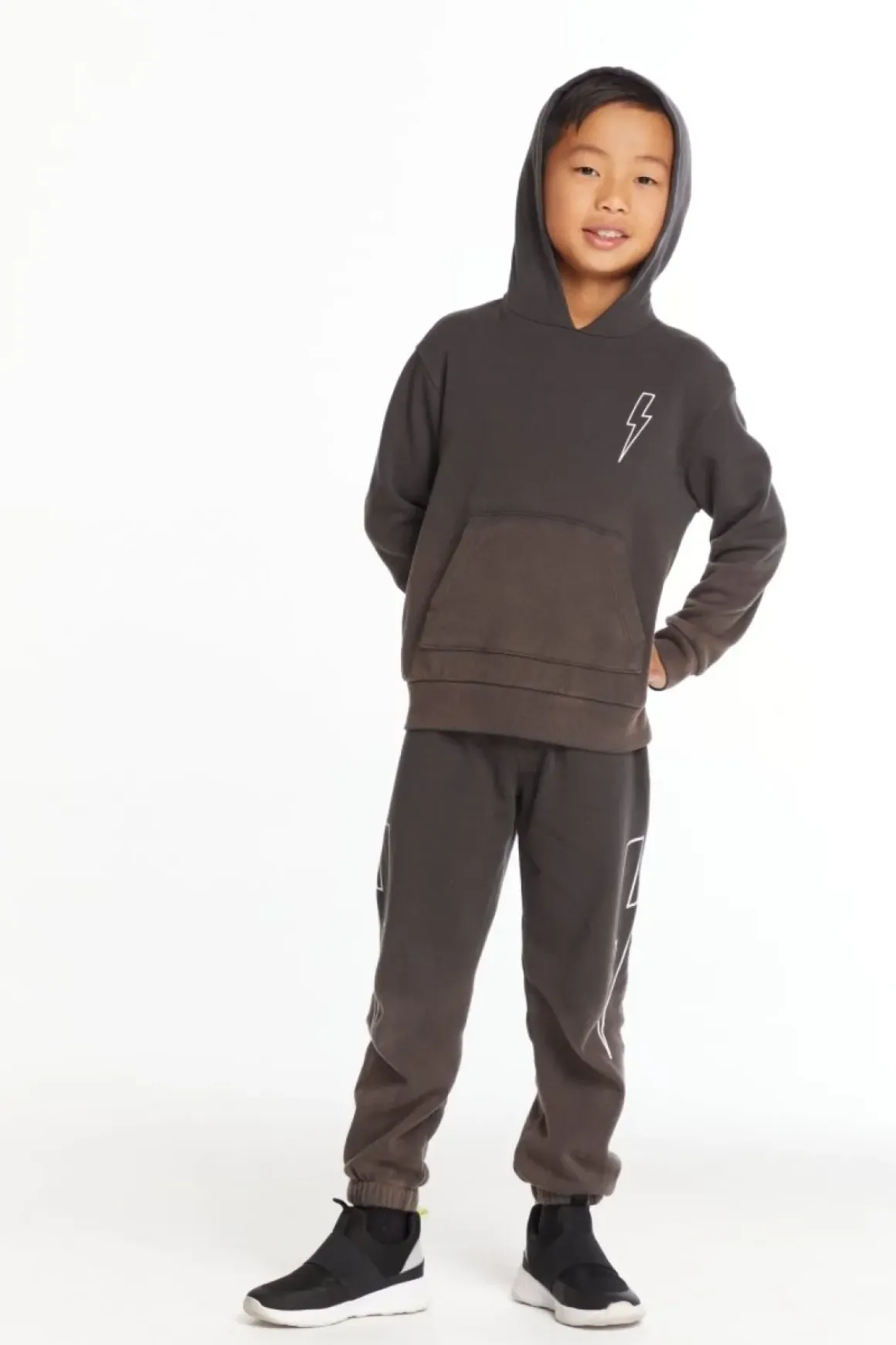 DISTRESSED LIGHTNING BOLT HOODIE