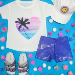 ELECTRIC METALLIC BIKER SHORTS