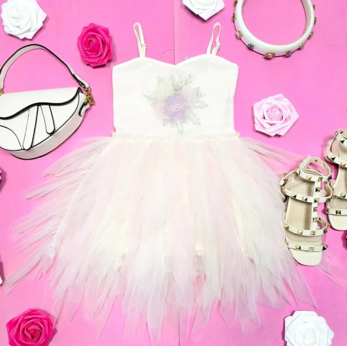 EMMA BEADED FLOWER TUTU DRESS