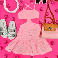 EYELET TINA DRESS
