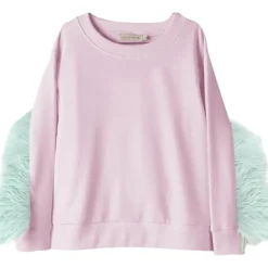 FEATHER TRIM SWEATSHIRT