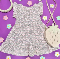 FLOWER BOW FRILL DRESS